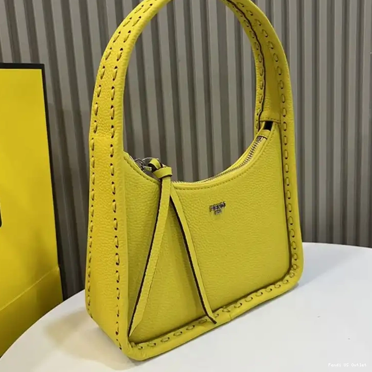 Affordable HOT Fendi Fendessence Yellow Cuoio Bag Leather In Romano Mini 0603
